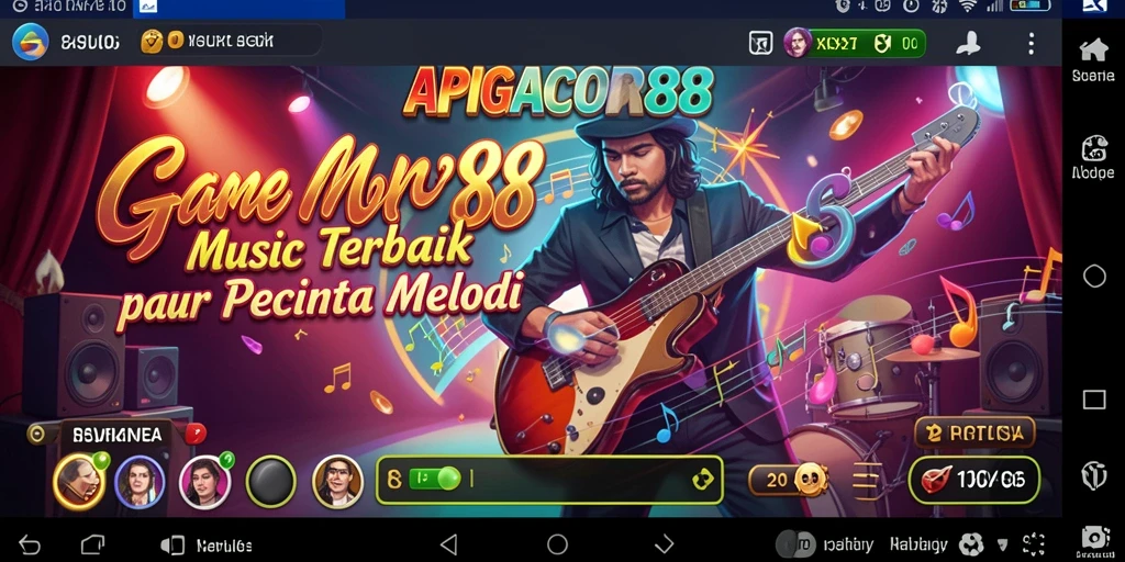 Tampilan gameplay seru dengan berbagai pilihan lagu musik.