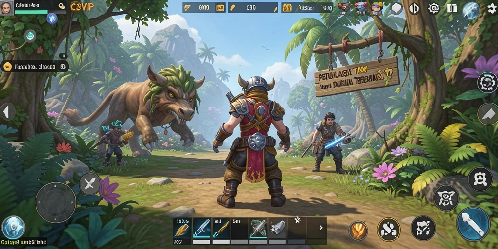 Tampilan gameplay menarik dari C8VIP dalam dunia terbuka.