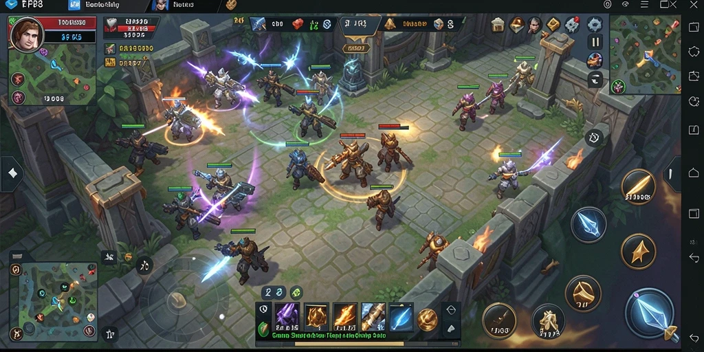 Gameplay seru RP8 dengan pertempuran strategis yang mendebarkan.